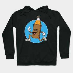 40oz Beer Bottle in a Brown Paper Bag Cartoony Mascot Hoodie